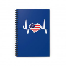 American heart beat Spiral Notebook - Ruled Line