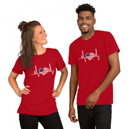 American heart beat Unisex t-shirt