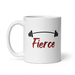 Fierce barbell White glossy mug