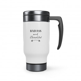 Badass and Beautiful Stainless Steel Travel Mug with Handle, 14oz